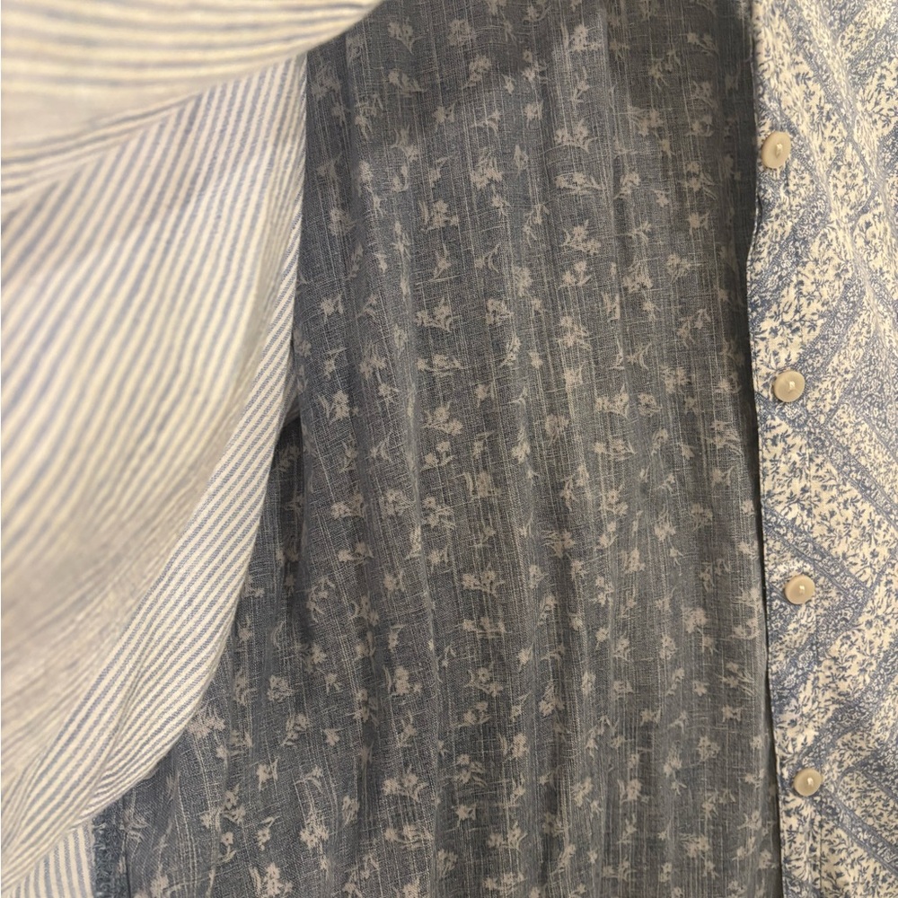 Blue Patch Work Button-Up Shirt - image 7